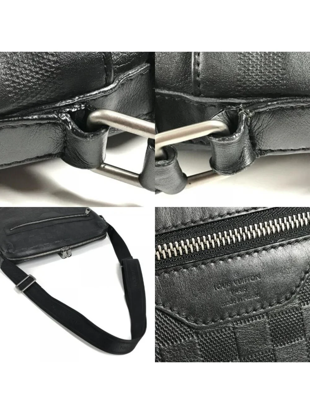 Louis Vuitton Shoulder Bag Calypso MM Damier Infini Leather Onyx Black